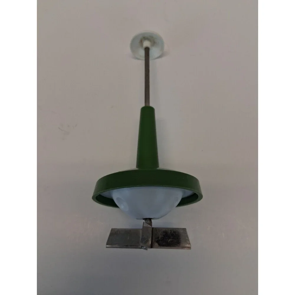 VTG Federal Housewares Glass Push Food Chopper Green 16 oz Stainless USA 1960s